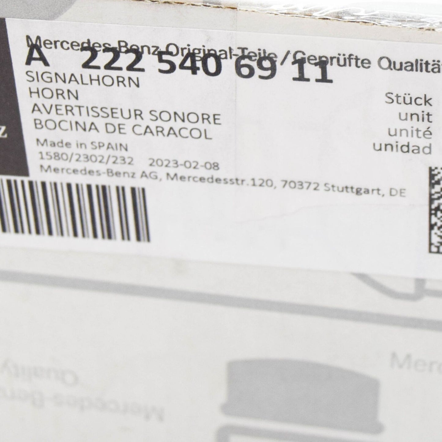 NEW MERCEDES-BENZ S-CLASS W222 LEFT SIDE HORN A2225406911 ORIGINAL
