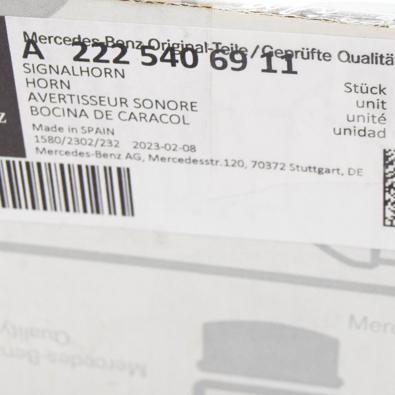 NEW MERCEDES-BENZ S-CLASS W222 LEFT SIDE HORN A2225406911 ORIGINAL