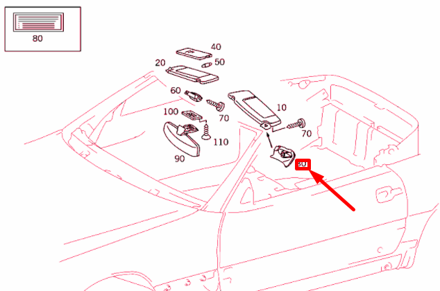 NEW MERCEDES-BENZ SL R129 RIGHT SUN VISOR MOUNT CAP A12981106615070 ORIGINAL