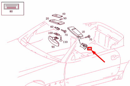 NEW MERCEDES-BENZ SL R129 RIGHT SUN VISOR MOUNT CAP A12981106615070 ORIGINAL