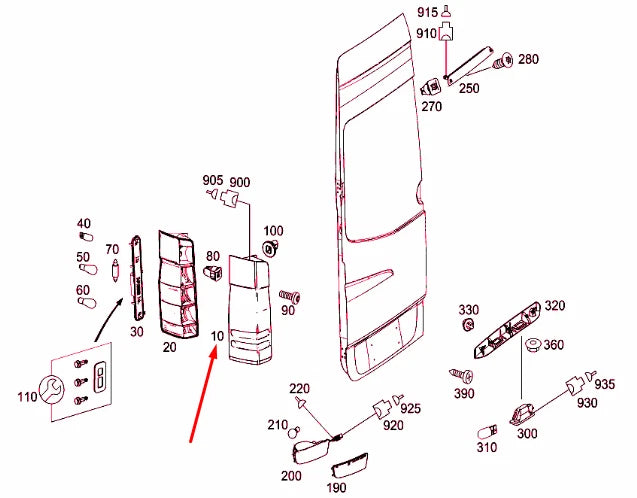 NEW MERCEDES-BENZ SPRINTER 906 REAR RIGHT TAIL LAMP A9068200264
