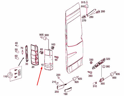 NEW MERCEDES-BENZ SPRINTER 906 REAR RIGHT TAIL LAMP A9068200264