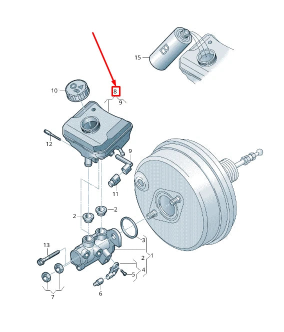 NEW AUDI Q5 FY BRAKE FLUID RESERVOIR 8W0611301