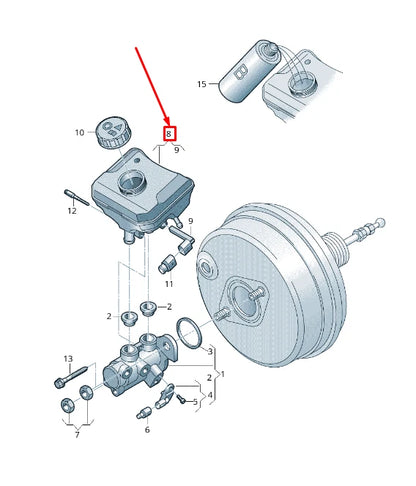 NEW AUDI Q5 FY BRAKE FLUID RESERVOIR 8W0611301