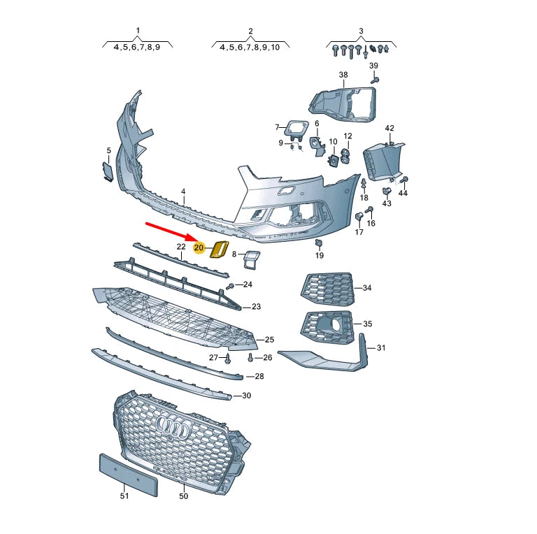 NEW AUDI RS5 SPORTBACK 8W6 RIGHT AIR DUCT COVER TRIM 8W6807158T94 ORIGINAL