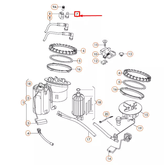 NEW AUDI A4 B8 FUEL PUMP CLOSURE CAP 8R0201263A ORIGINAL