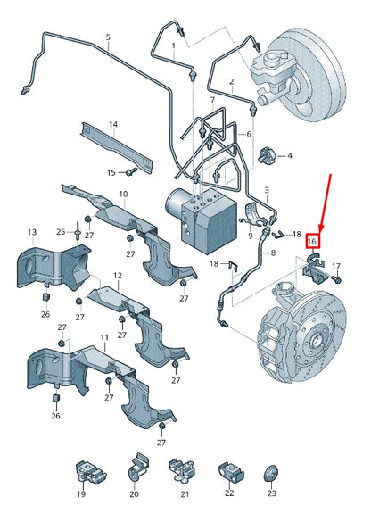 NEW AUDI RSQ3 8U FRONT LEFT BRAKE HOSE RETAINER 8U0611841