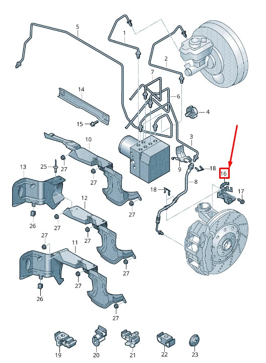 NEW AUDI RSQ3 8U FRONT LEFT BRAKE HOSE RETAINER 8U0611841