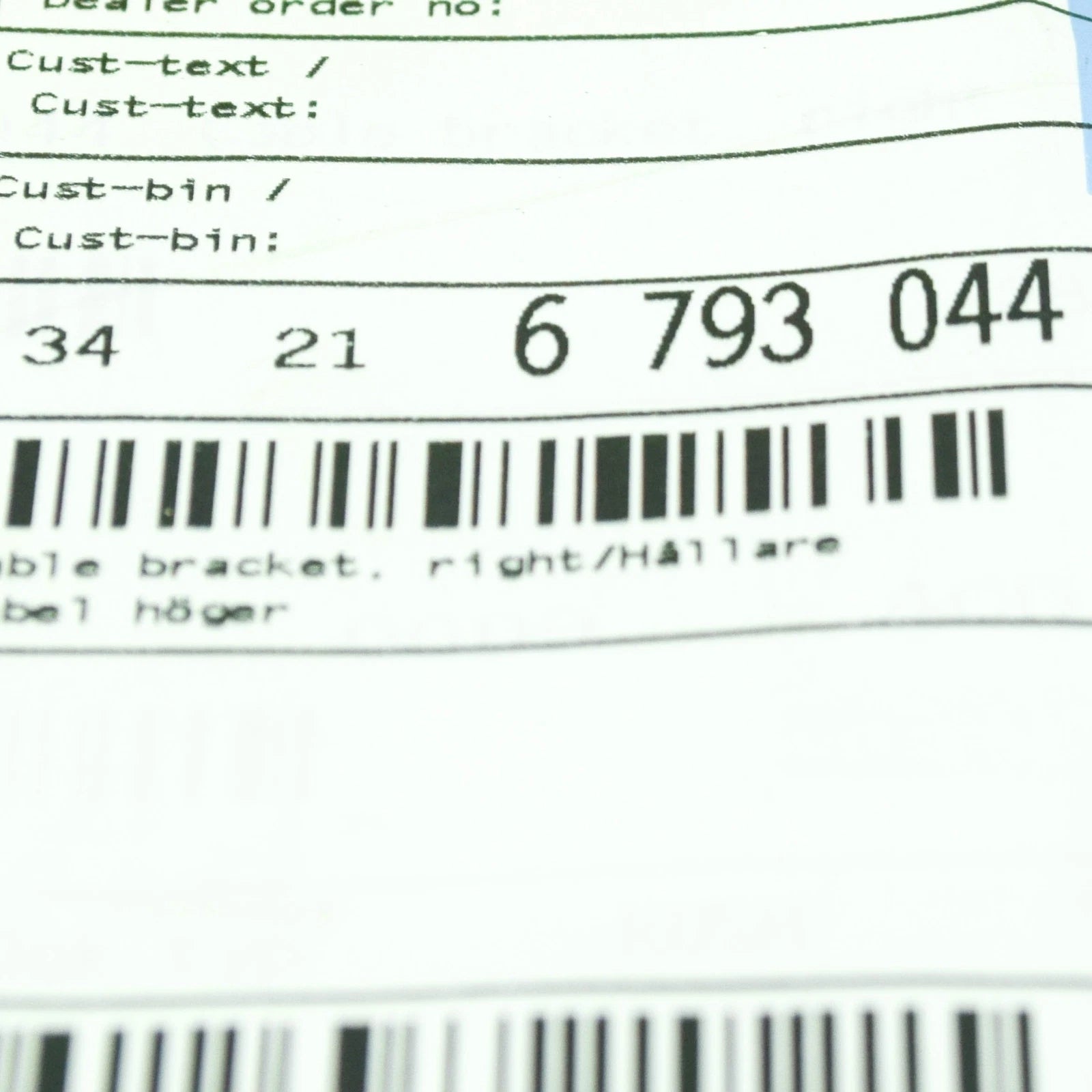 NEW BMW 5 F10 REAR WHEEL BRAKE CABLE RIGHT BRACKET 34216793044 ORIGINAL