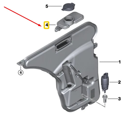 NEW BMW 8 CABRIO G14 WASHER FLUID FILLING POT 61667435336 7435336 ORIGINAL
