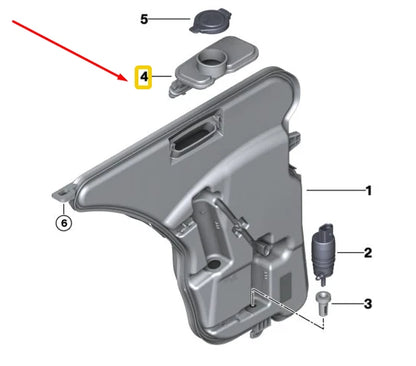 NEW BMW 8 CABRIO G14 WASHER FLUID FILLING POT 61667435336 7435336 ORIGINAL