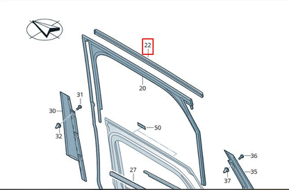 NEW VOLKSWAGEN TOUAREG CR7 REAR LEFT DOOR STRIP TRIM 760839643C7Z7
