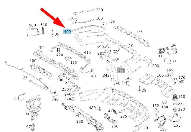 NEW MERCEDES-BENZ GL X164 REAR LEFT BUMPER UPPER TRIM STRIP A1648851321