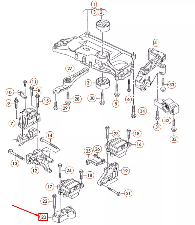 NEW AUDI A3 8V LEFT GEARBOX MOUNT BRACKET 1K0199117AM ORIGINAL
