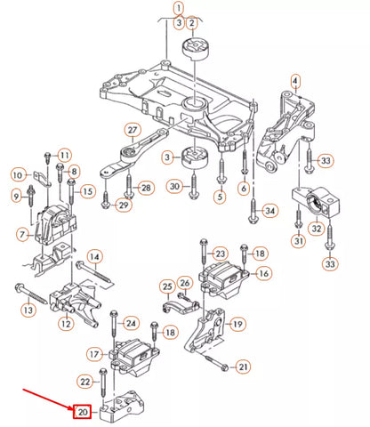 NEW AUDI A3 8V LEFT GEARBOX MOUNT BRACKET 1K0199117AM ORIGINAL
