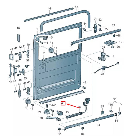 NEW VW CRAFTER 2F MK1 LEFT SLIDING DOOR ENTRY SEAL STRIP 2E1843881C