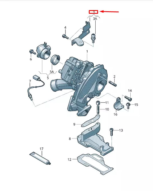 NEW VW TOUAREG 7P MK2 TURBO COVER RETAINER 059103357G