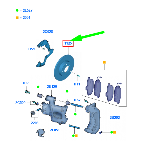 new ford ka mk2 front brake disc bs51-1125-aa 1715410 original