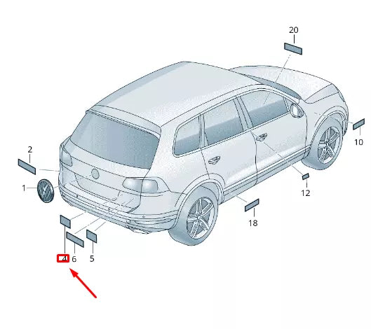 NEW VW TOUAREG 7P MK2 REAR EMBLEM INSCRIPTION 7P6853675SOZD