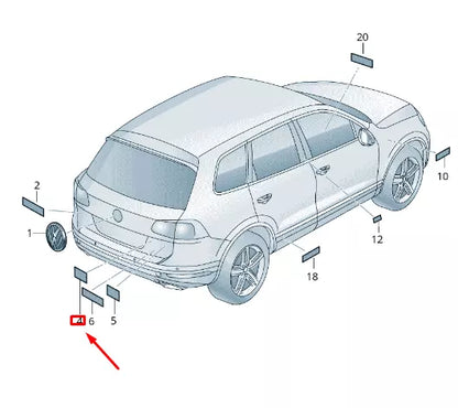 NEW VW TOUAREG 7P MK2 REAR EMBLEM INSCRIPTION 7P6853675SOZD