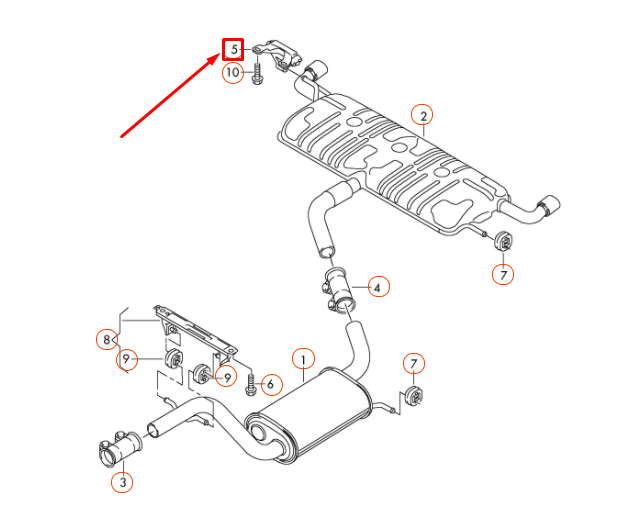 NEW VOLKSWAGEN BEETLE A5 EXHAUST SYSTEM HANGER BRACKET 1K0253144BE ORIGINAL