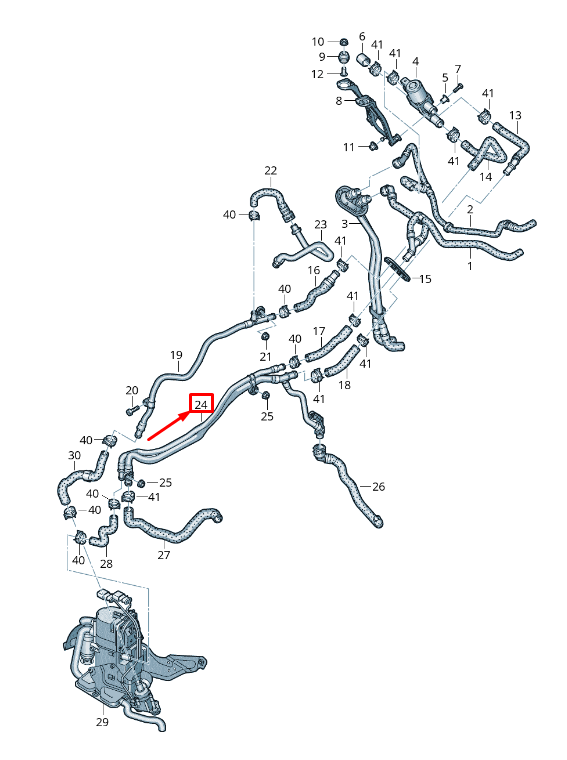 new audi a8 4n engine coolant pipe 4n0265235bf original