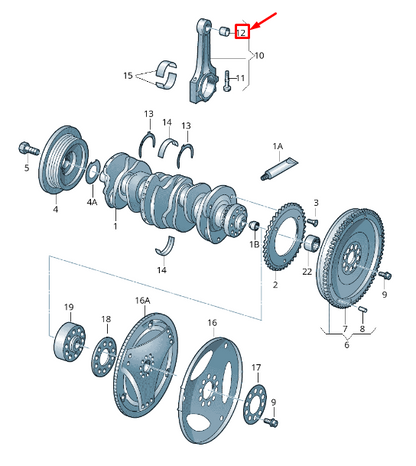 new audi q7 4l engine piston wrist pin bushing 03h105431a original