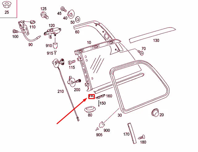 NEW MERCEDES-BENZ GL X164 REAR RIGHT SIDE WINDOW MOLDING A1646905480 ORIGINAL