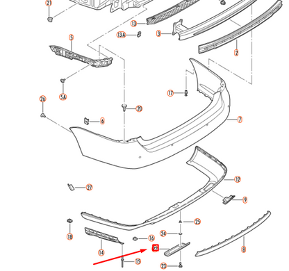 NEW VOLKSWAGEN JETTA A5 REAR BUMPER COVER CAP 1K58073979B9 ORIGINAL