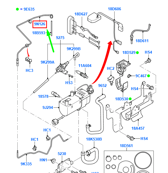 new ford transit mk3 fuel return tube 6c11-9n126-aa 1370789 original
