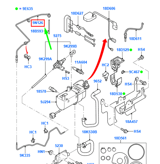 new ford transit mk3 fuel return tube 6c11-9n126-aa 1370789 original