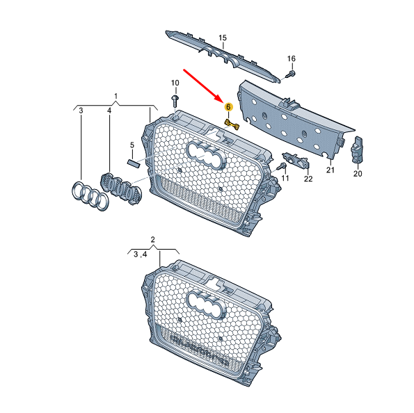 new audi rs3 8v radiator grille logo securing element 8v4853755 original