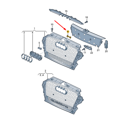 new audi rs3 8v radiator grille logo securing element 8v4853755 original