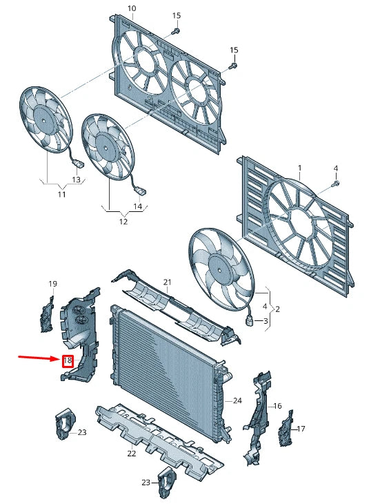 NEW AUDI Q7 4M RIGHT ENGINE COOLER FOR COOLANT AIR GUIDE 4M0121284CF ORIGINAL