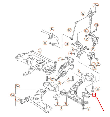 NEW AUDI A3 8P FRONT LEFT GUIDE JOINT 3C0407365B