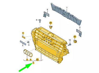 NEW AUDI Q5 8R RADIATOR GRILLE 8R0853651ACT94 ORIGINAL