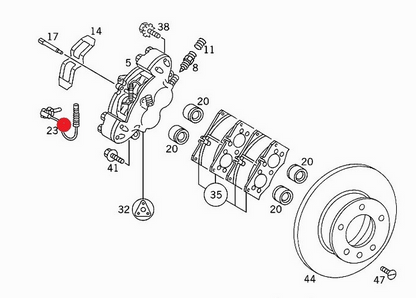 new mercedes-benz sl r129 rear brake pad wear sensor a1405401217 original