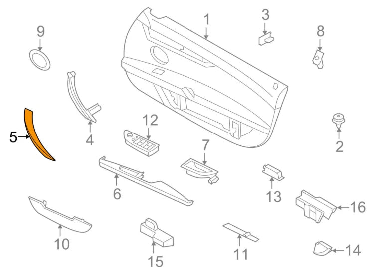 NEW BMW Z4 E89 INTERIOR FRONT RIGHT HANDLE PULL COVER TRIM 51419186733