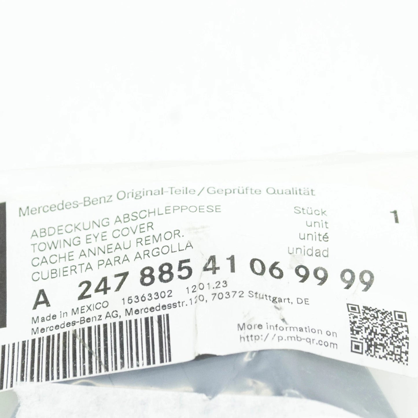 NEW MERCEDES-BENZ GLB X247 FRONT BUMPER TOW EYE COVER A24788541069999 ORIGINAL