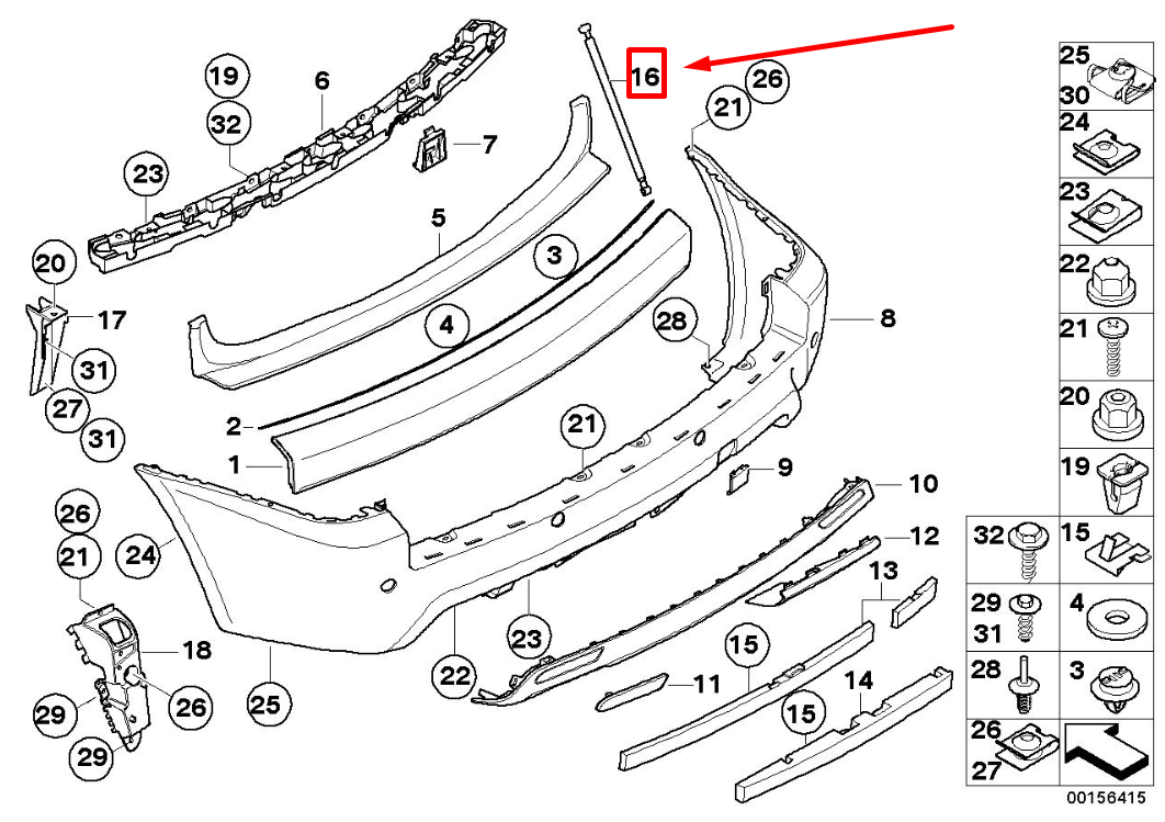new bmw x3 e83 trunk lid gas pressurized spring 51243414711 3414711 original