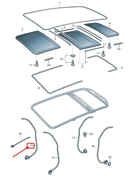 NEW AUDI Q7 4L FRONT ROOF WATER DRAINAGE HOSE 4L0877719 ORIGINAL