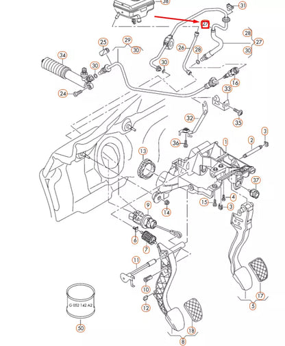 NEW AUDI A4 B8 CLUTCH UPPER PIPE LINE LHD 8K1721465G ORIGINAL