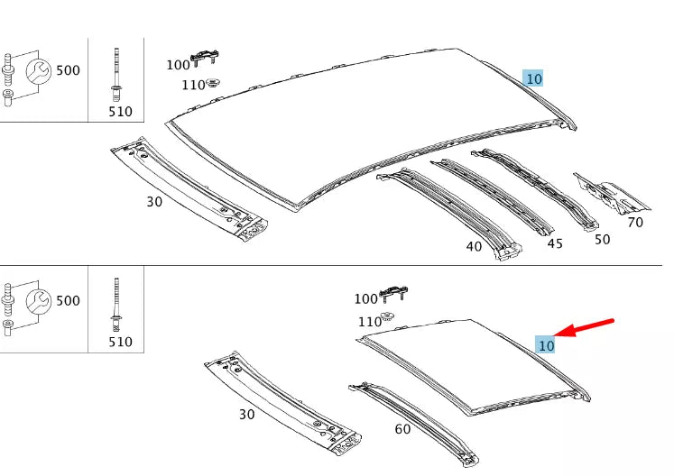 NEW MERCEDES-BENZ A W176 ROOF PANELING A1766570109