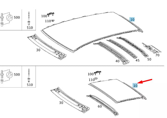 NEW MERCEDES-BENZ A W176 ROOF PANELING A1766570109