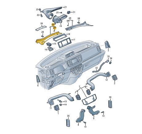 new vw crafter sz front left chamber plenum cover lhd 7c1819403e9b9 original