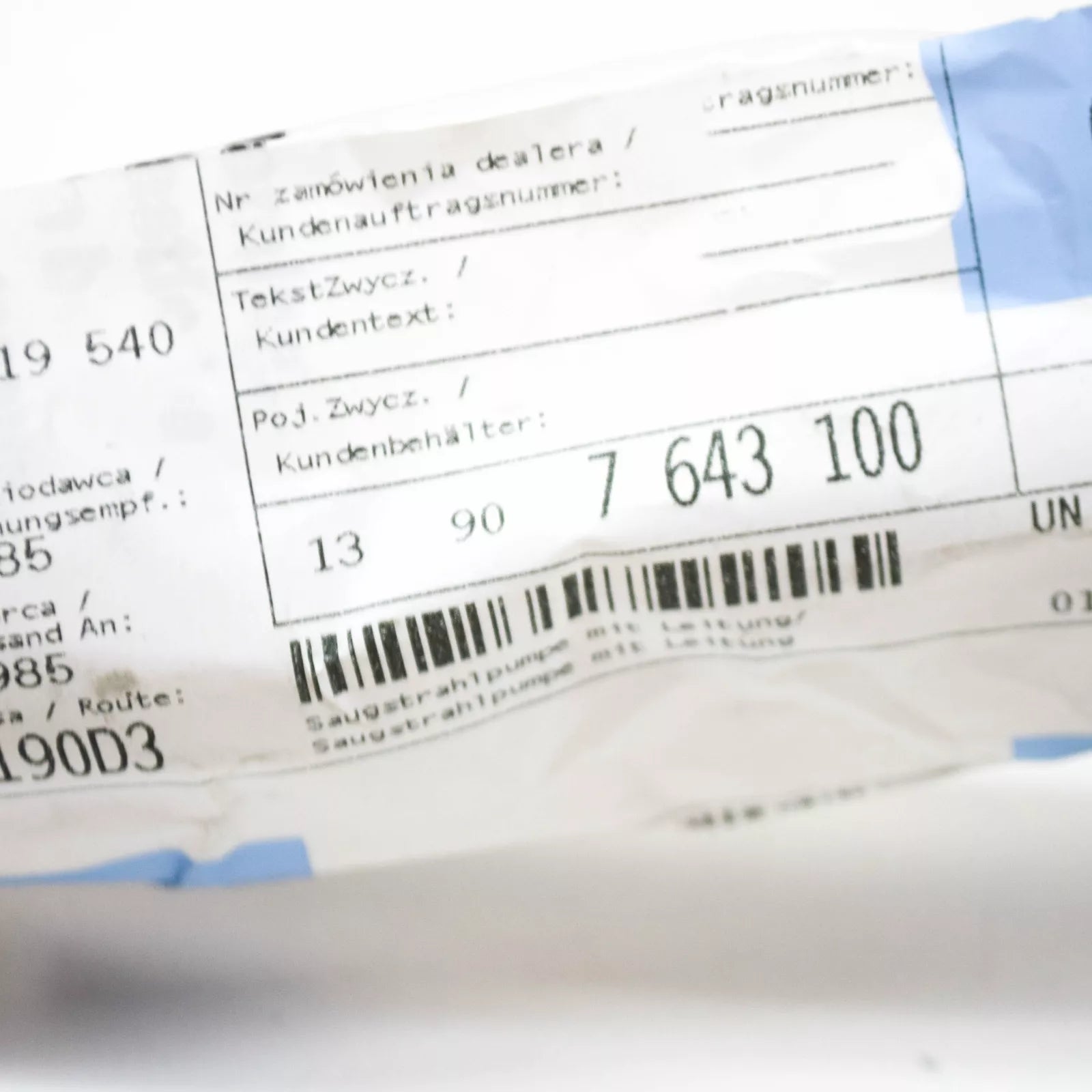 NEW BMW 3 GT F34 FUEL TANK SUCTION JET PUMP LINE 13907643100 ORIGINAL