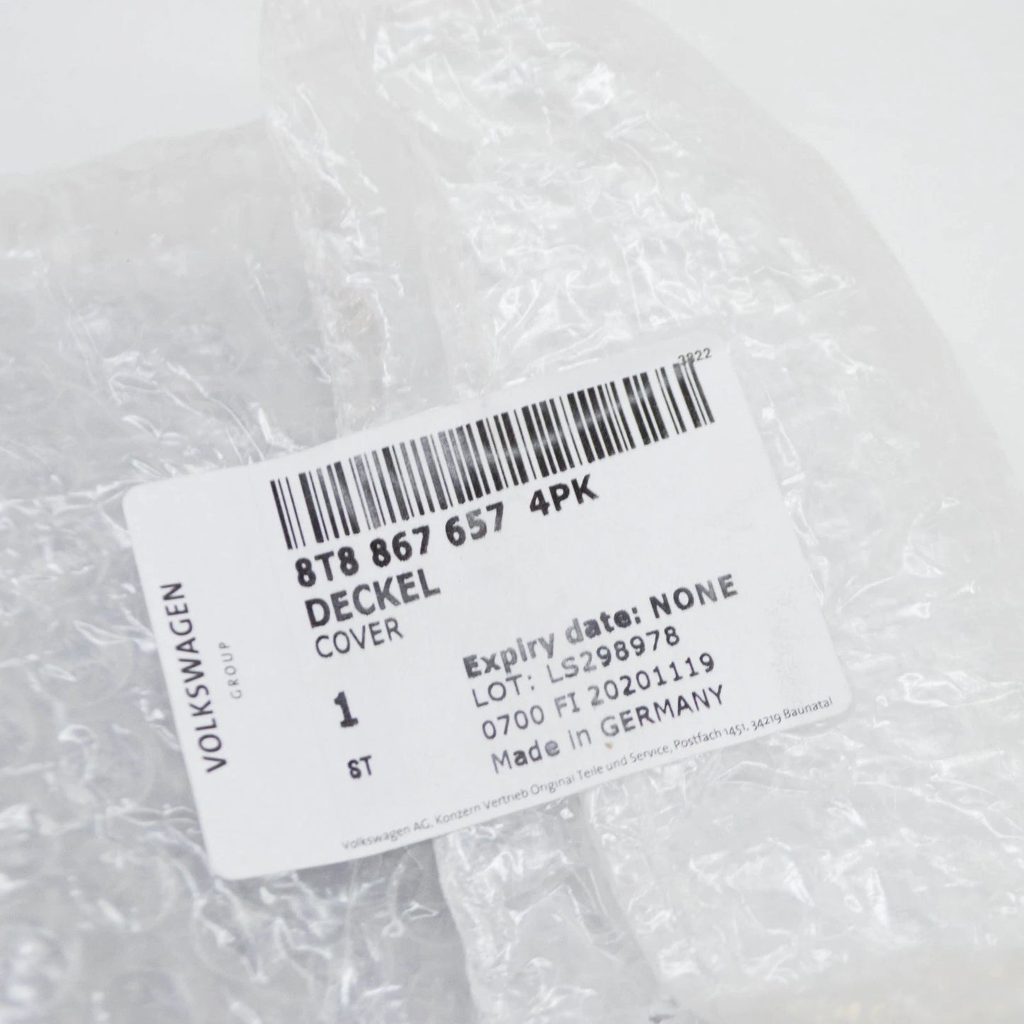 NEW AUDI A5 8T REAR LEFT TAIL LIGHT COVER 8T8867657 4PK 8T88676574PK ORIGINAL