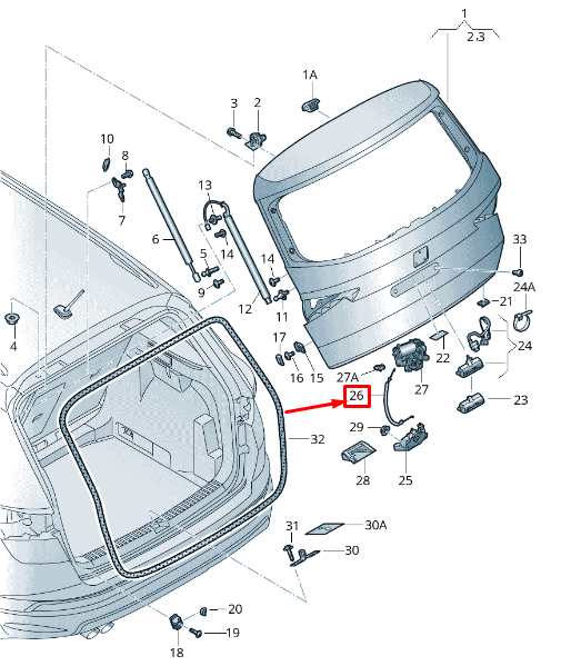 new audi q7 4m rear lid latch bowden cable 4m0827535c original