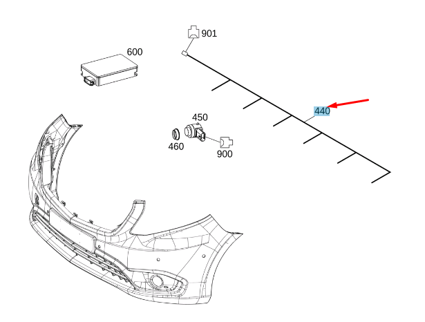 NEW MERCEDES-BENZ VITO W447 FRONT RADAR SENSOR ELECTRIC LINE A4475408950