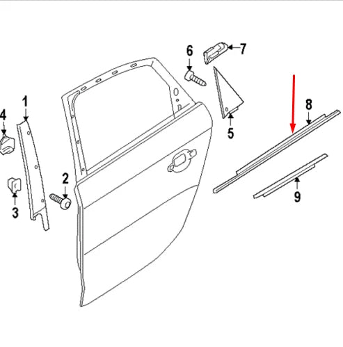 NEW AUDI A4 B8 REAR LEFT WINDOW TRIM 8K0839477F
